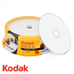 CD-R InkJet Printable Full Face Blanco Kodak Tarrina 25 uds