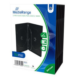 Pack 5 MediaRange DVD Case for 3 disc, 14mm, black