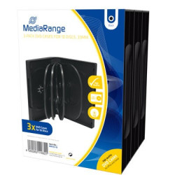 Pack 3 MediaRange Capa DVD para 10 discos, 33mm, Preta