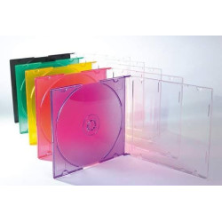MediaRange CD Soft Slimcase para 1 disco, 5mm, Cores Sortidas, Pack 20
