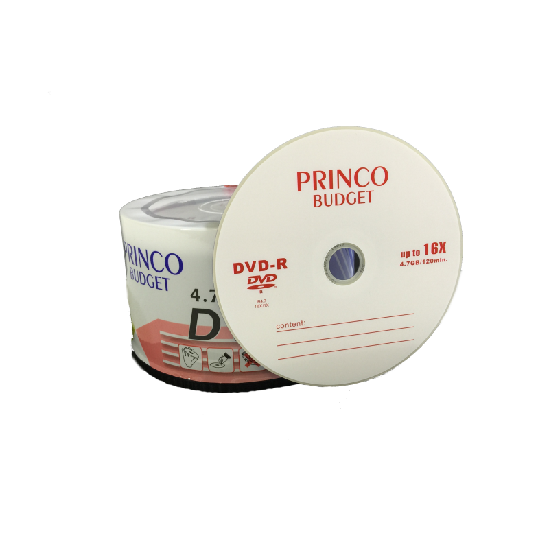 Cuadrante serie Artístico DVD-R Princo Budget 16X Speed 4,7Gb -120m - Pack 50 - DVDi.es