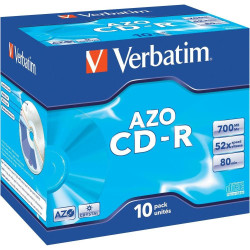 Verbatim CD-R AZO 700MB 52X CRYSTAL SURFACE Jewelcase 10.4m Pack 10