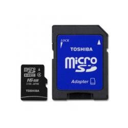 Toshiba Micro SDHC 16GB Clase 4 + Adaptador SD