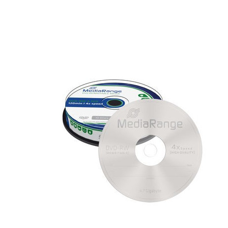 MediaRange DVD-RW 4.7Ggb 4x, reescribible, Tarrina 10