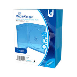 MediaRange Caixa Bluray para 1 disco, 11mm, Azul, Pack 5