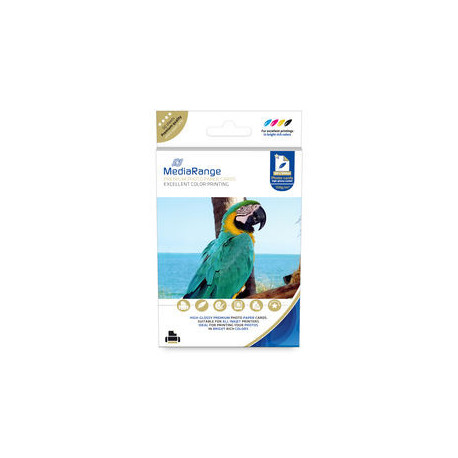 MediaRange 100x150mm Photo Paper Cards for inkjet printers, high-glossy coated, 150g, 50 sheets