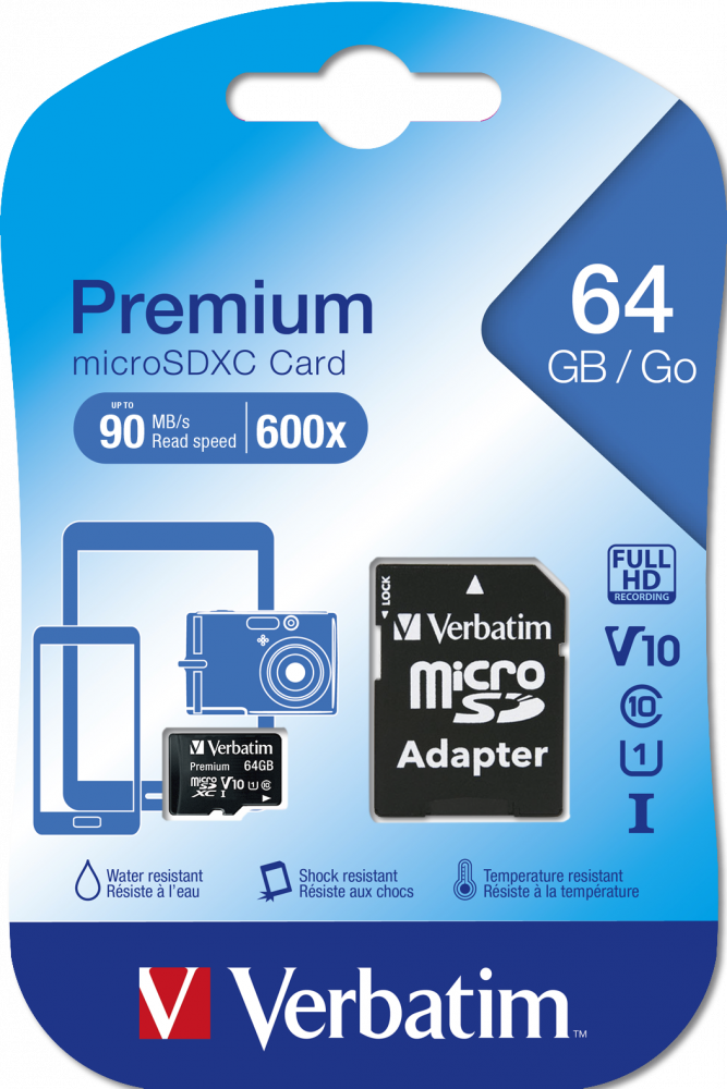 maximizar Asumir Cerdo Verbatim Premium U1 64GB Micro SDXC Class 10 + Adaptador - DVDi.es