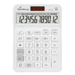 Calculadora con función de impuestos, LCD de 12 dígitos, alimentación solar y de pilas