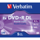 Verbatim DVD+R DOUBLE LAYER 8.5GB 8X MATT SILVER SURFACE Jewelcase Pack 5