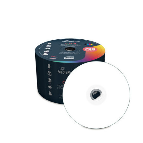 CD-R 52x Imprimible Mediarange 700MB, FF, Tarrina 50 usd