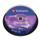 Verbatim DVD+R AZO 4.7gb 16X Superficie Plata Mate, Tarrina 10 uds