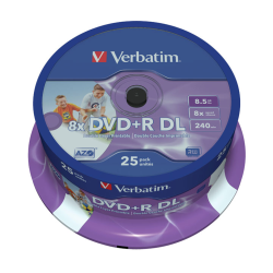 Verbatim DVD+R double capa 8.5gb 8X ff printable 25 uds