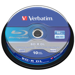 BD-R Verbatim 50GB 6x White Blue Surface Hard Coat- 10 uni