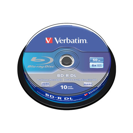 BD-R Verbatim 50GB 6x White Blue Surface Hard Coat- 10 uni