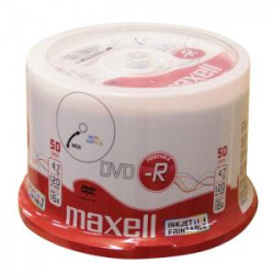 DVD-R Maxell 4.7GB 16x imprimible, Tarrina 50 usd