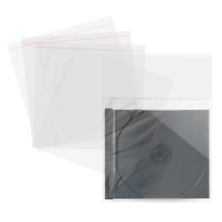 Pack 100 - MediaRange clear plastic sleeves for 10.4mm CD jewelcase