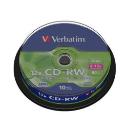 Verbatim CD-RW 700MB 12X Superficie Resistente Cake 10