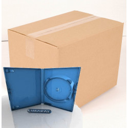 Pack 50 Amaray 14mm Caixa DVD para 1 disco with clips, Azul Brillante