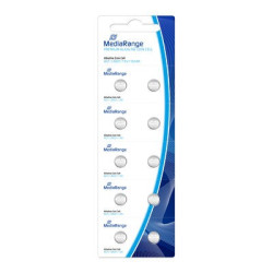 MediaRange Premium Alkaline Coin Cells, AG1|LR621|1.5V, Pack 10