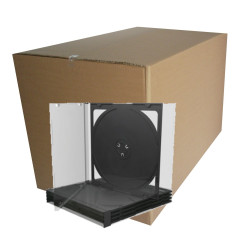 Pack 100 - CD Jewelcase 2 discos, 10.4mm, bandeja negra