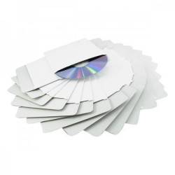 MediaRange Cardboard sleeves for 1 disc, with flap, without window, white, Pack 50